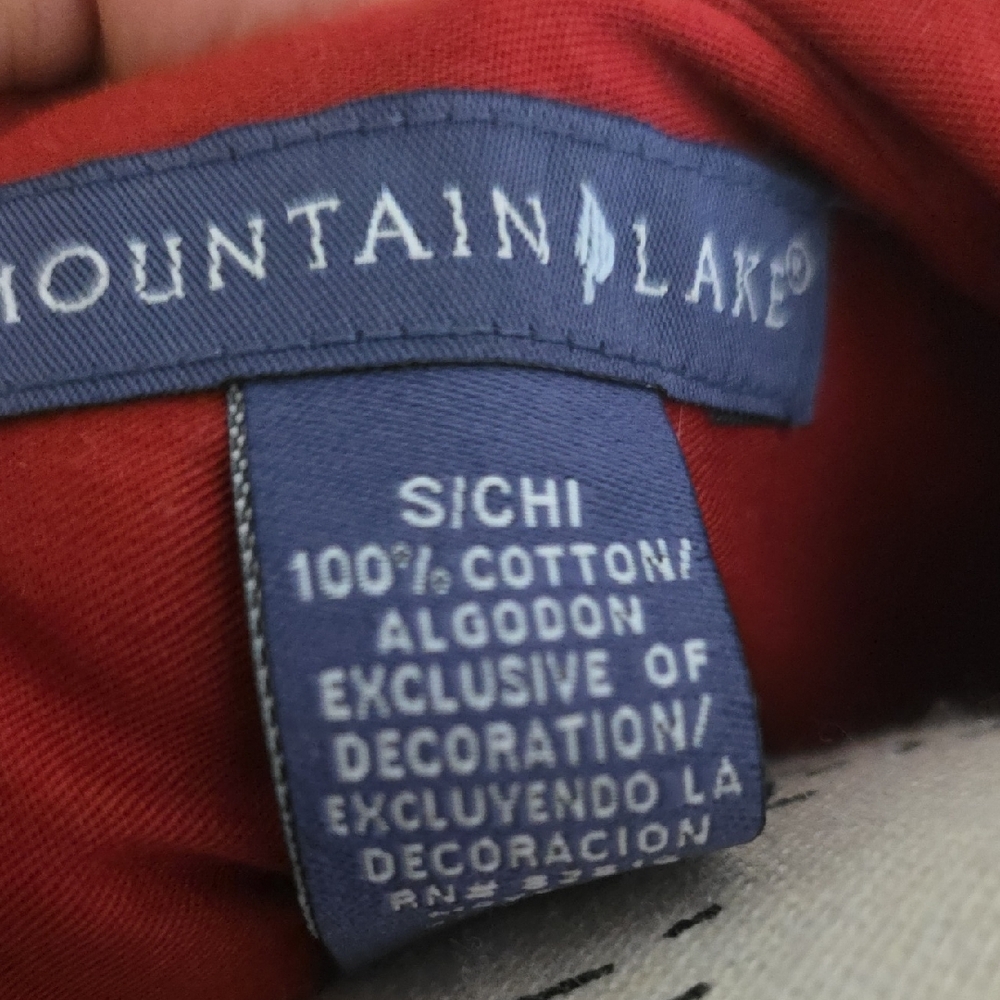 Mountain Lake Red Cotton Shirt with Navy Label - Picture 2 of 5